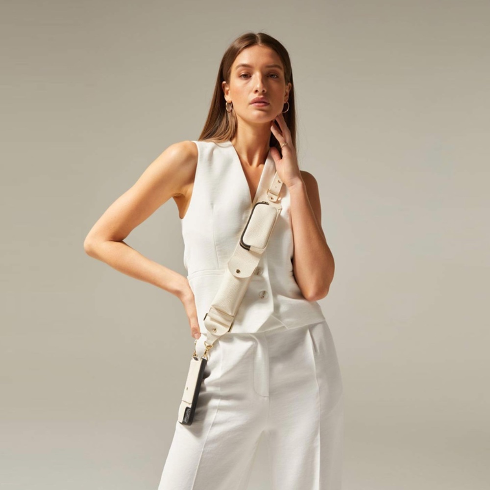 BANDOLIER BILLIE Utility Crossbody Ivory/Gold